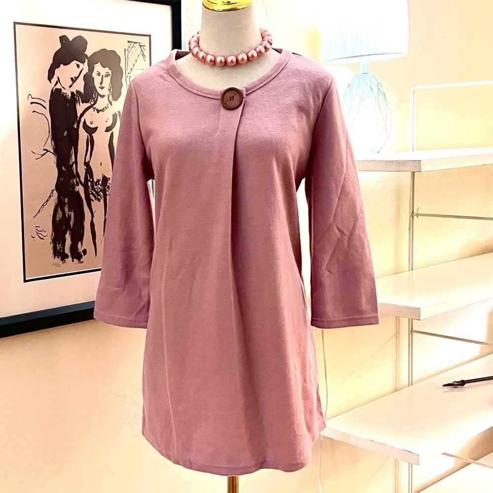 NWT,Papillon, Jackie-O Rose Pink, PolyCotton Blend Dress,Tunic,So Soft, Size M